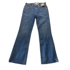 Madewell Women's Blue NI962 Mid Rise Kick Out Ankle Denim Jeans Size 27 NWT